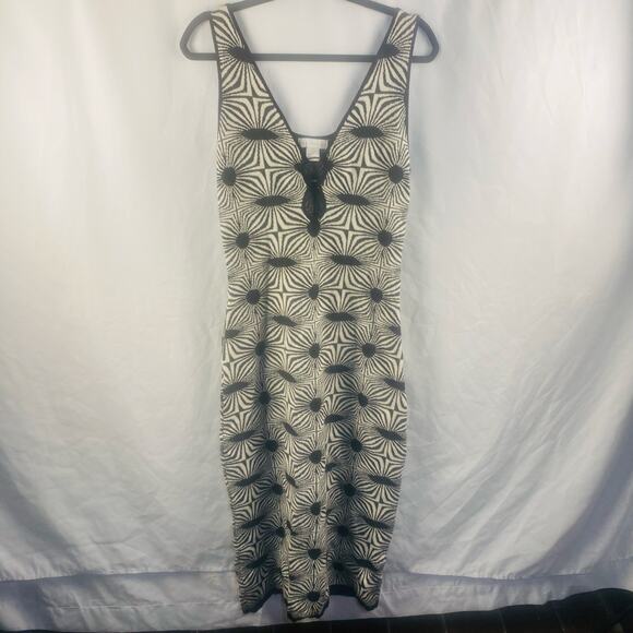 House of Harlow 1960 Sleeveless Black‎ & White Geometric Sweater Dress Medium - Picture 1 of 6